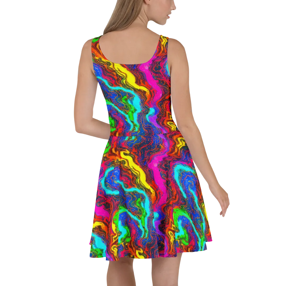 Prismatic Fossils on Skater Dress — Back