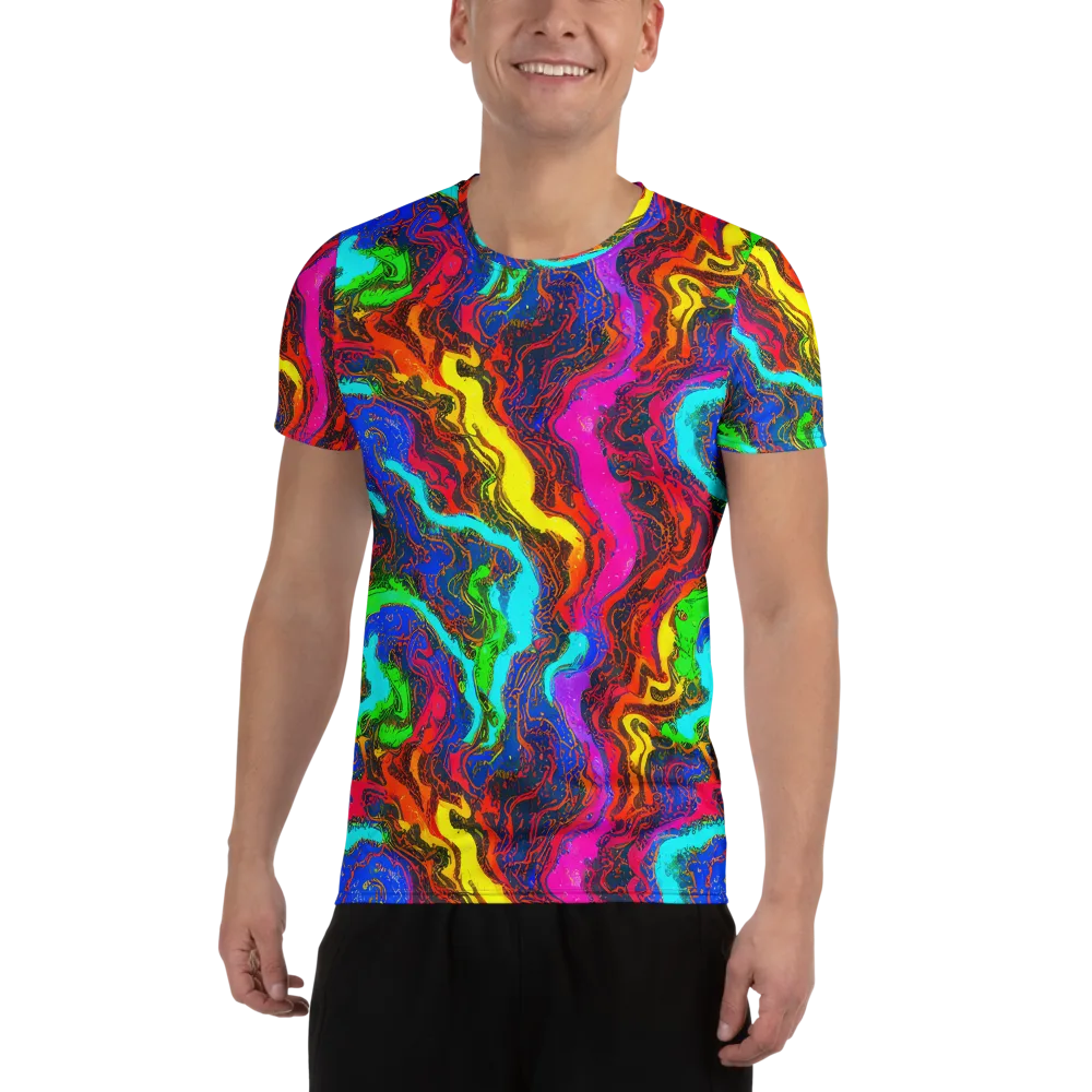 Prismatic Fossils on Men's Athletic T-Shirt — Front