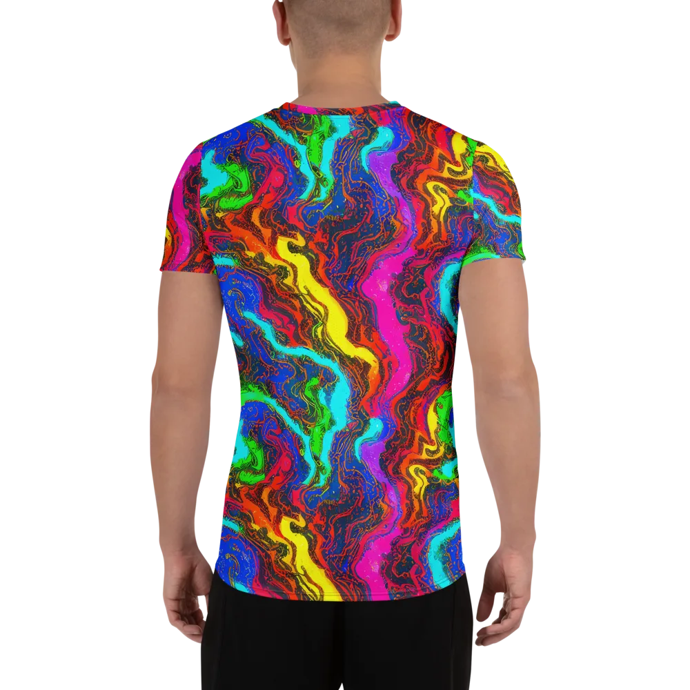 Prismatic Fossils on Men's Athletic T-Shirt — Back