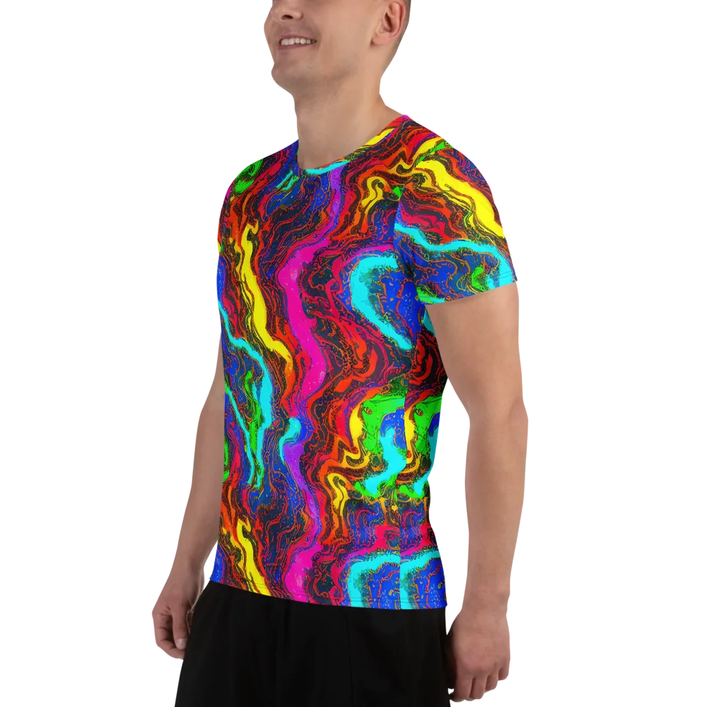 Prismatic Fossils on Men's Athletic T-Shirt — Left