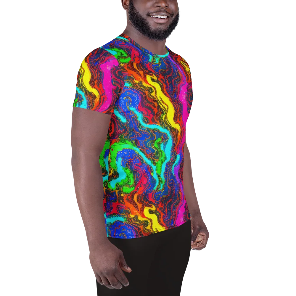 Prismatic Fossils on Men's Athletic T-Shirt — Right