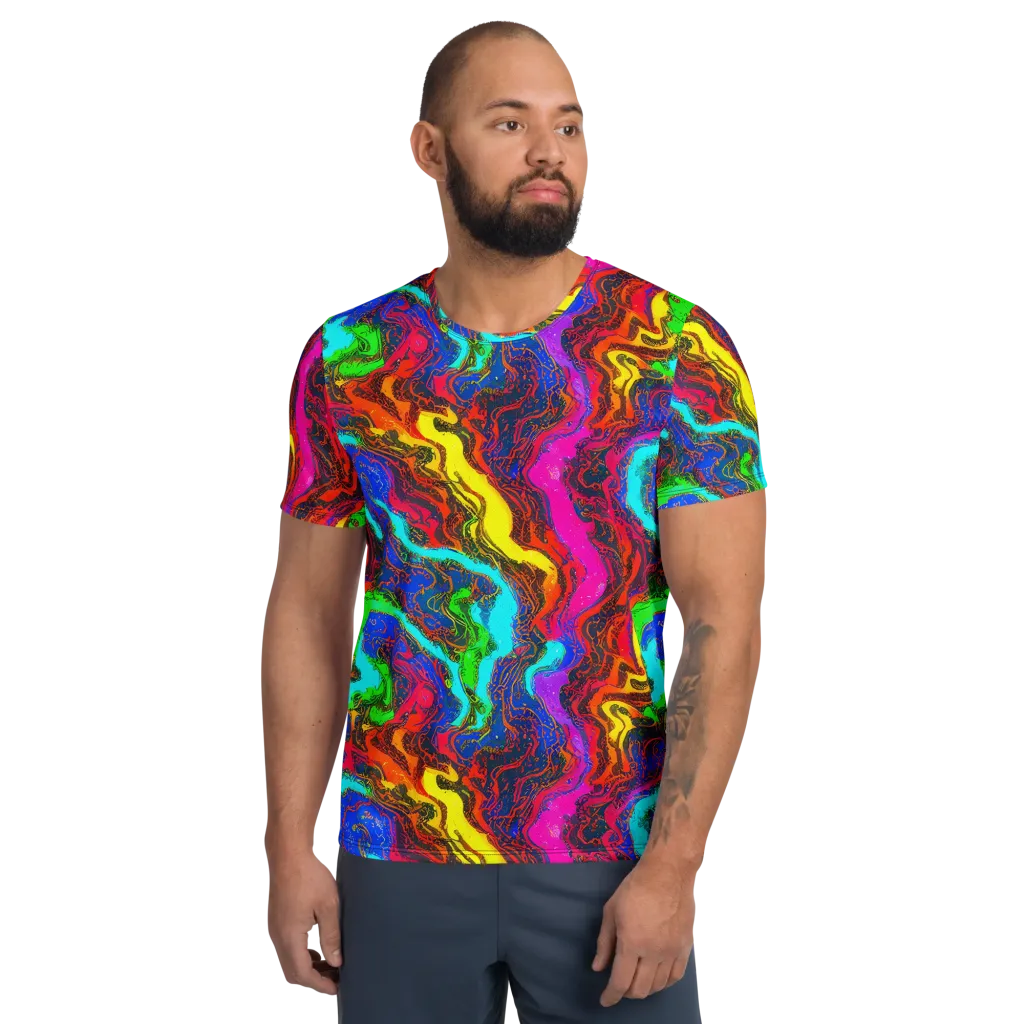 Prismatic Fossils on Men's Athletic T-Shirt — Front