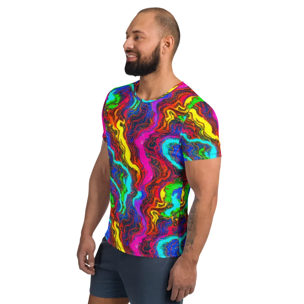 Prismatic Fossils on Men's Athletic T-Shirt — Left