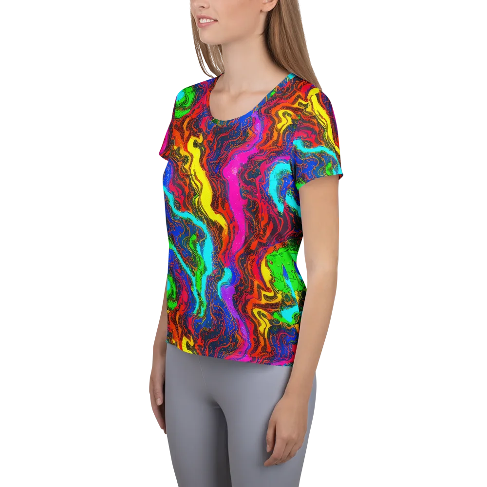 Prismatic Fossils on Women's Athletic T-Shirt — Left