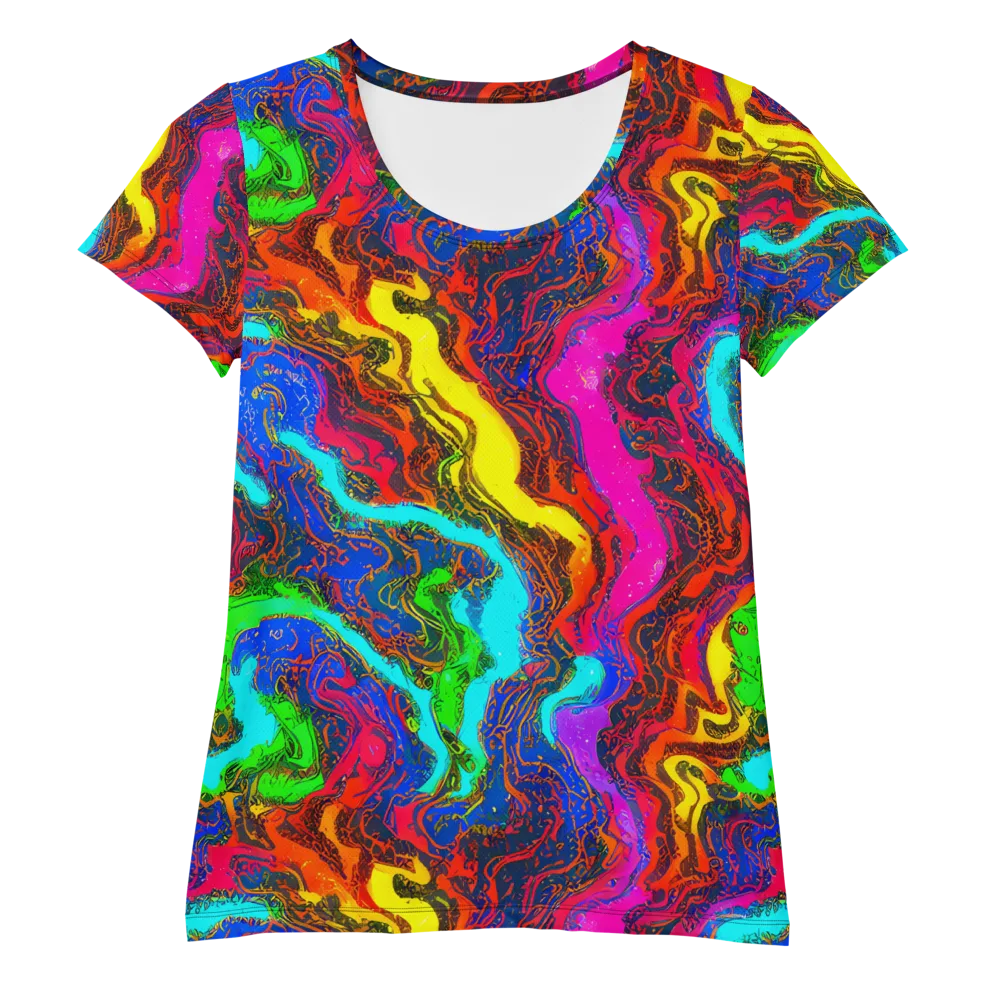 Prismatic Fossils on Women's Athletic T-Shirt — Front