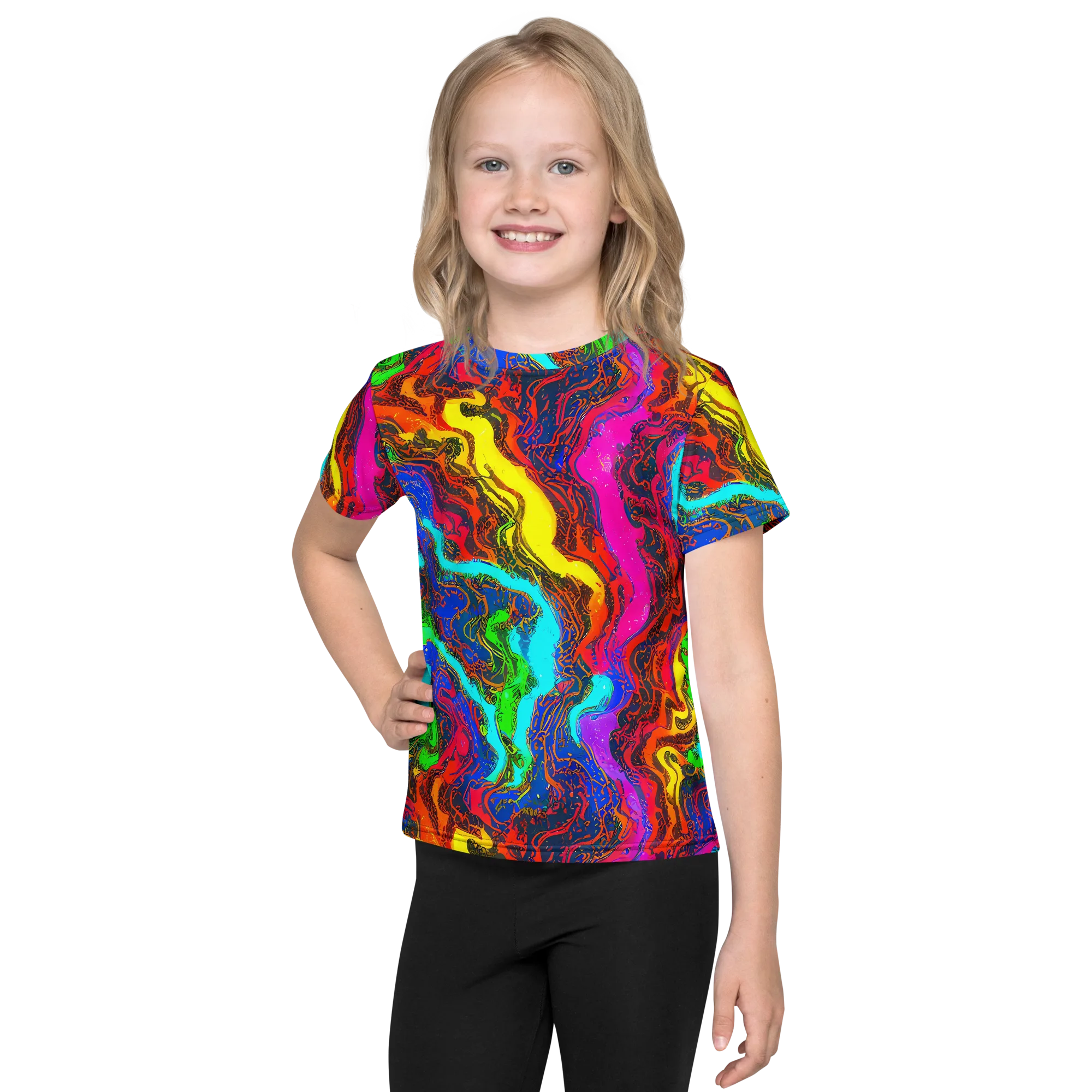 Prismatic Fossils on Kids Crew Neck T-Shirt — Front