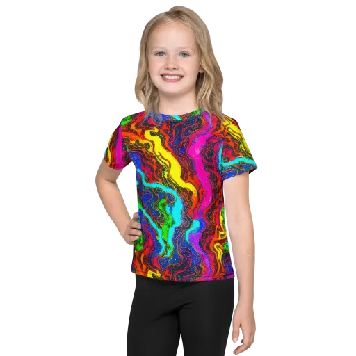 Prismatic Fossils on a Kids Crew Neck T-Shirt