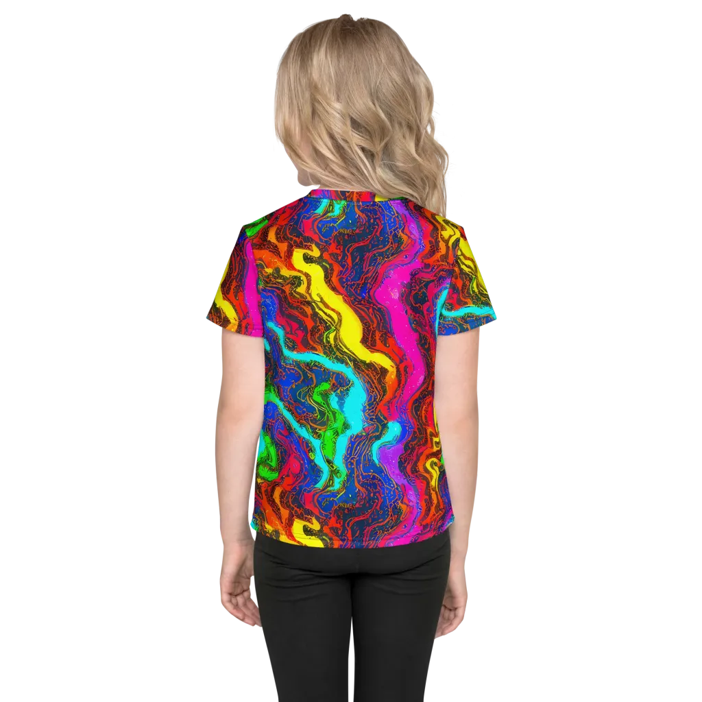 Prismatic Fossils on Kids Crew Neck T-Shirt — Back
