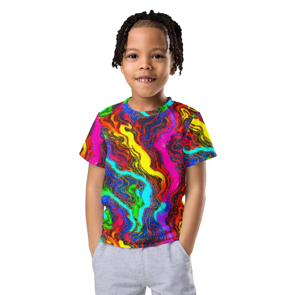 Prismatic Fossils on Kids Crew Neck T-Shirt — Front