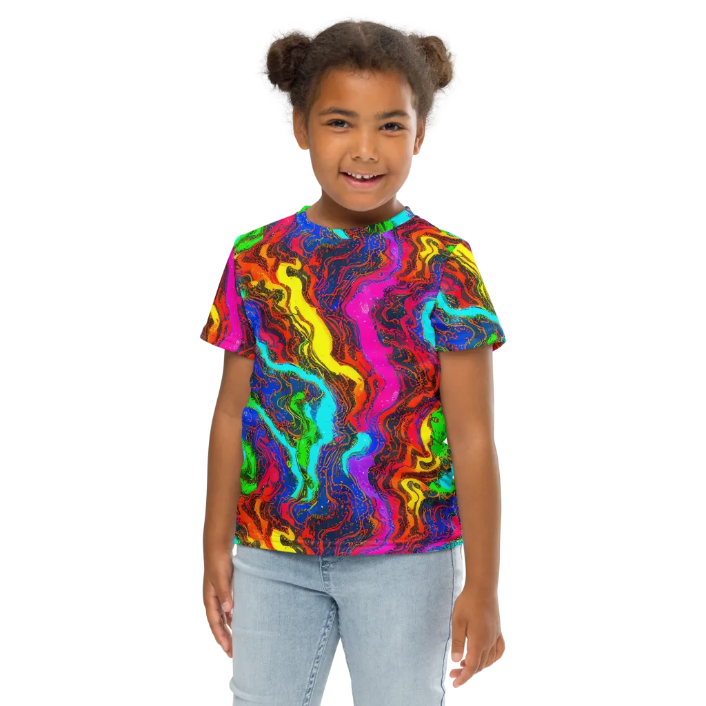 Prismatic Fossils on Kids Crew Neck T-Shirt — Front