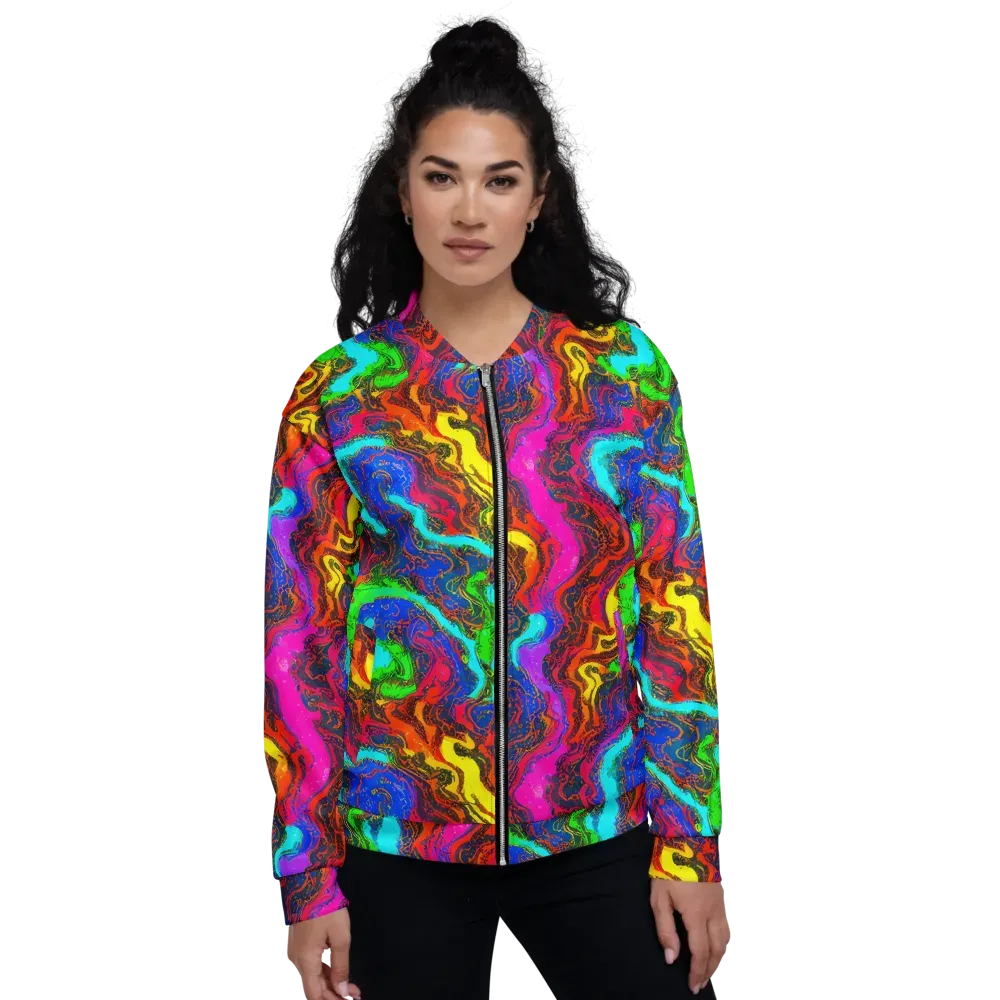 Prismatic Fossils on Bomber Jacket — Front