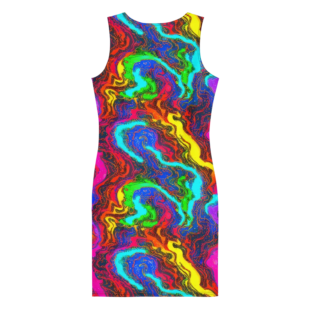 Prismatic Fossils on Bodycon Dress — Back