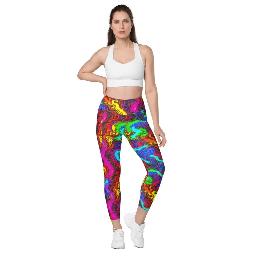 Prismatic Fossils on Leggings with Pockets — Front