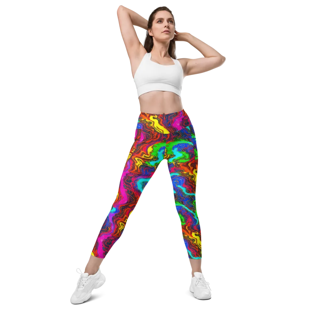 Prismatic Fossils on Leggings with Pockets — Front