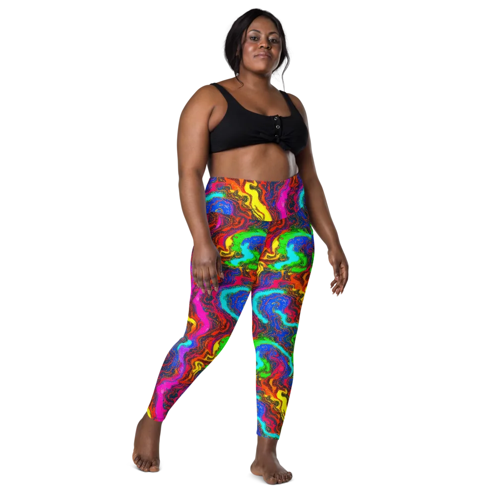 Prismatic Fossils on Leggings with Pockets — Front