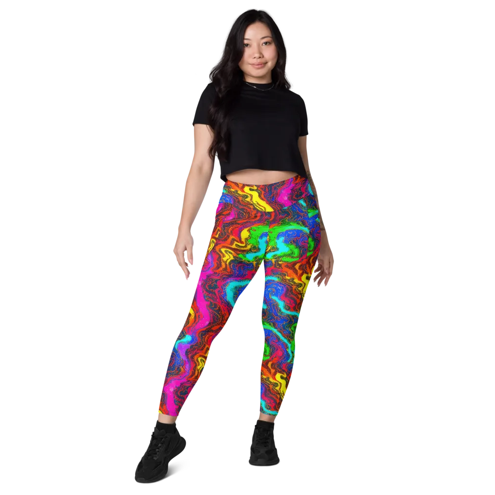 Prismatic Fossils on Leggings with Pockets — Front