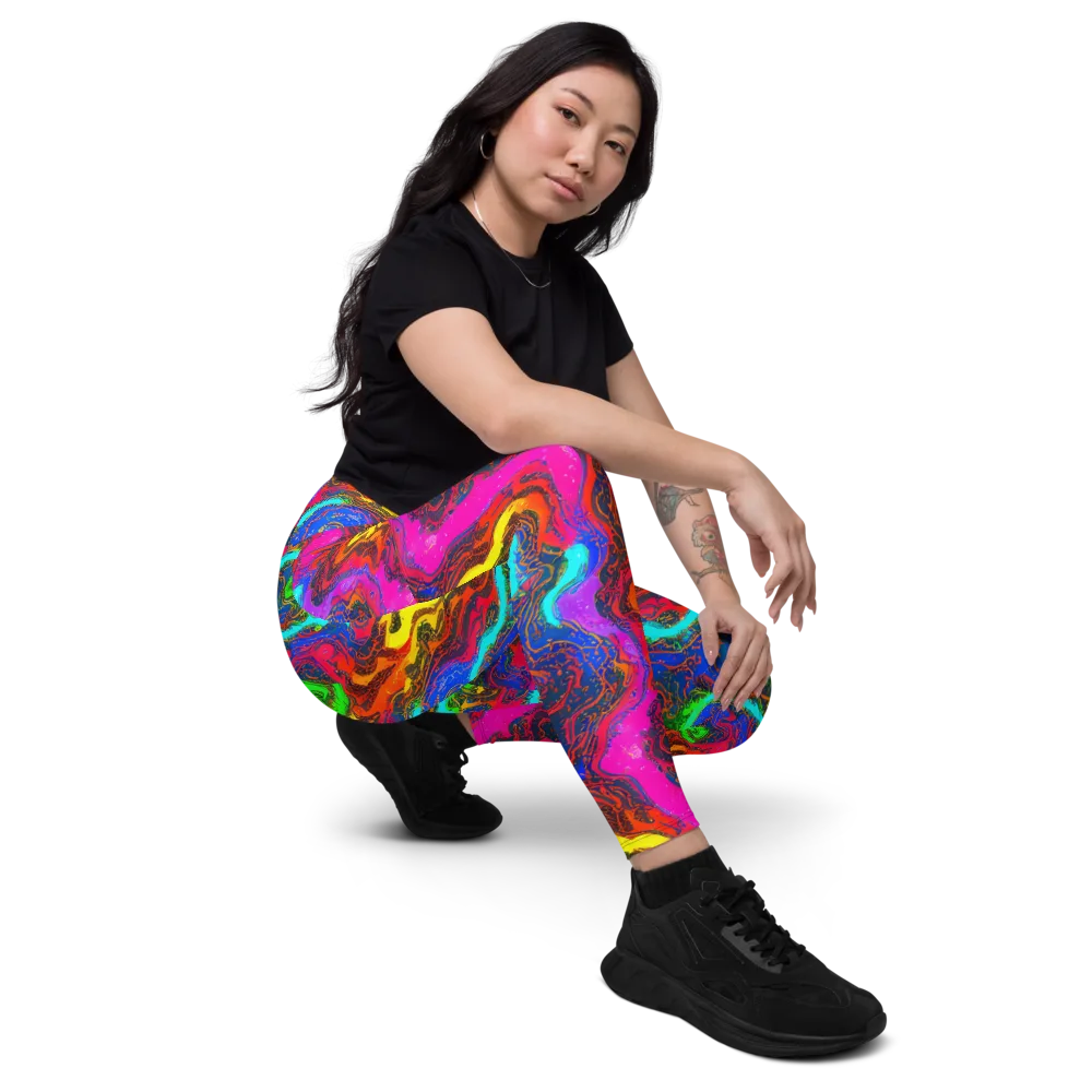 Prismatic Fossils on Leggings with Pockets — Right Front