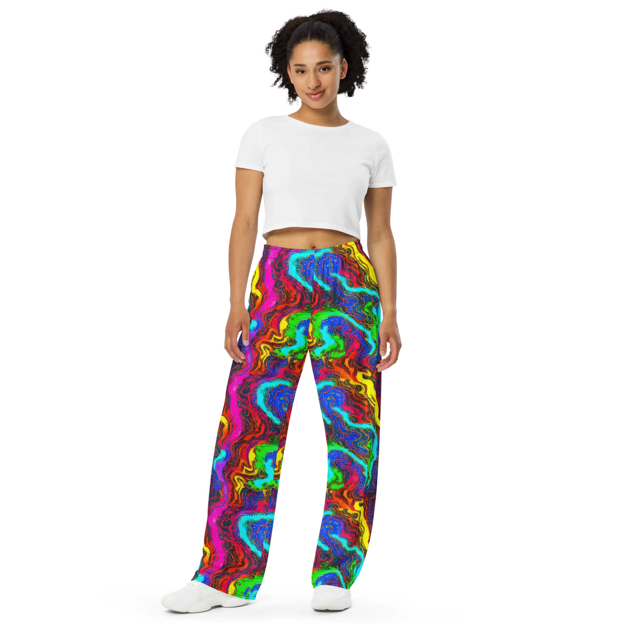 Prismatic Fossils on Wide-Leg Pants — Front