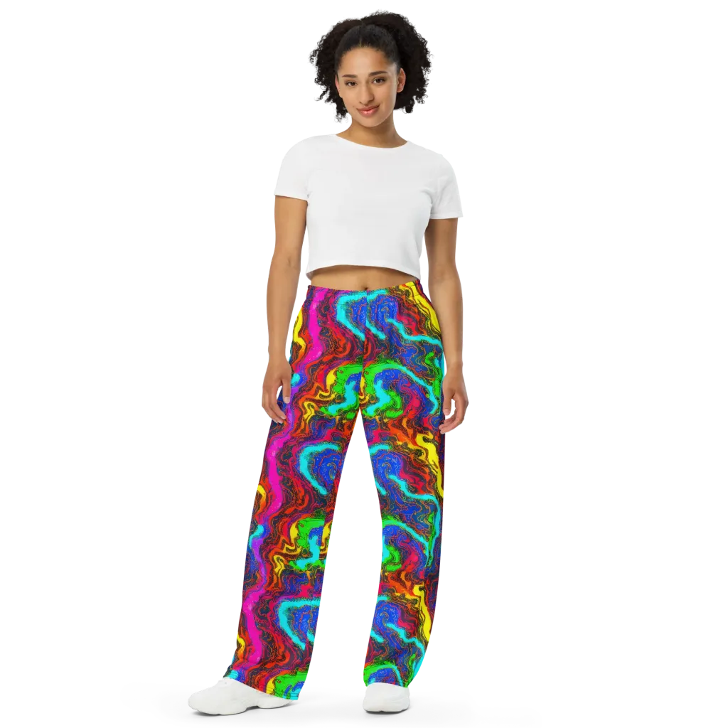 Prismatic Fossils on Wide-Leg Pants — Front