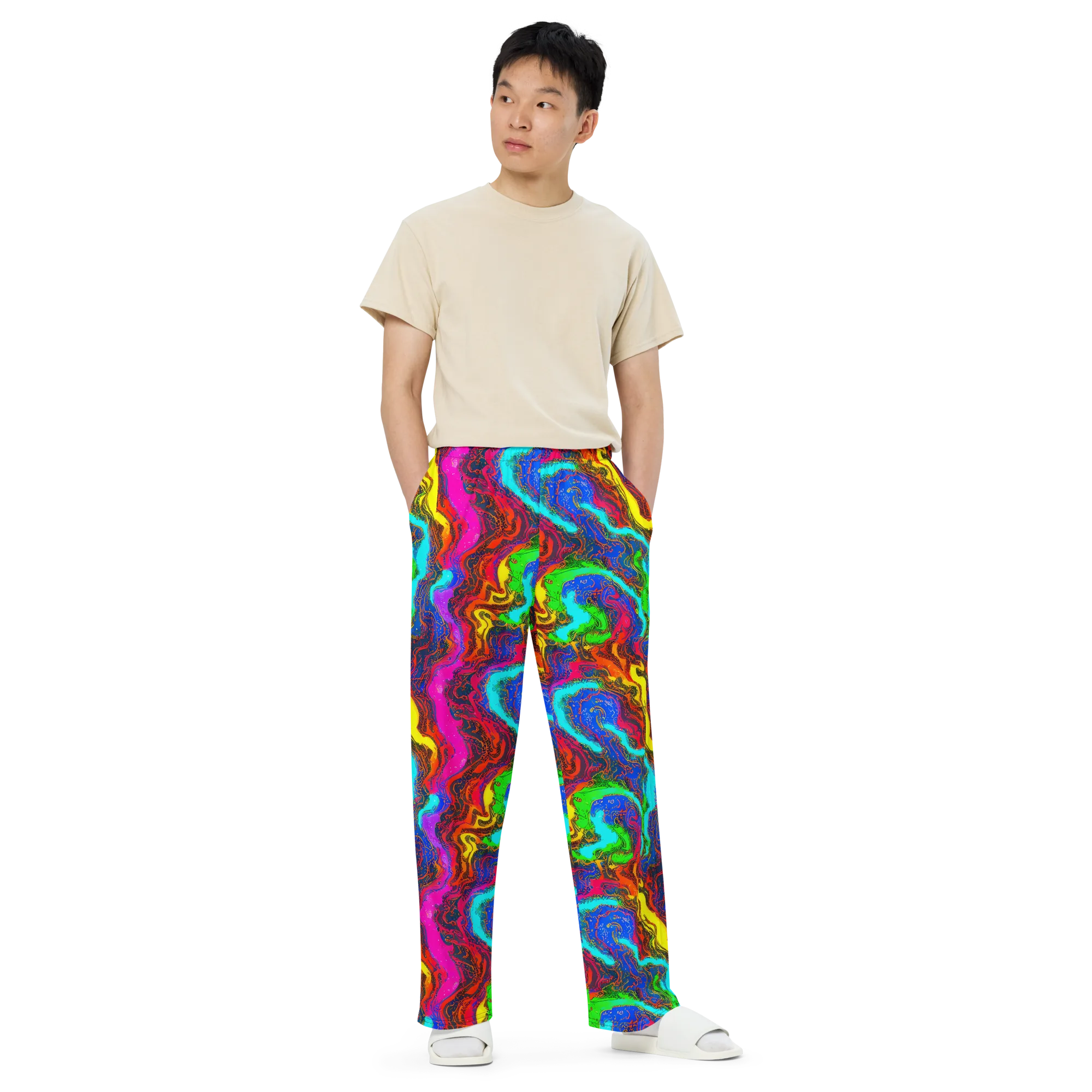 Prismatic Fossils on Wide-Leg Pants — Front