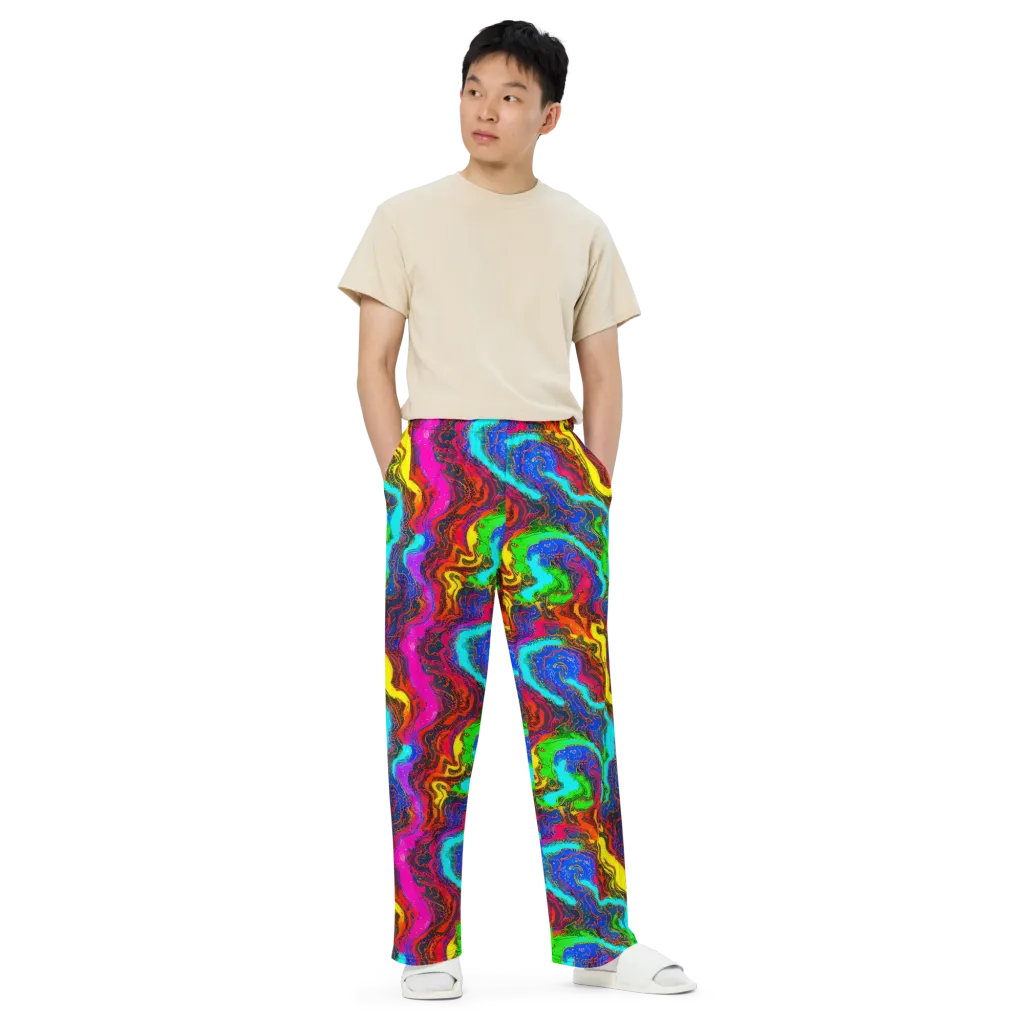 Prismatic Fossils on Wide-Leg Pants — Front