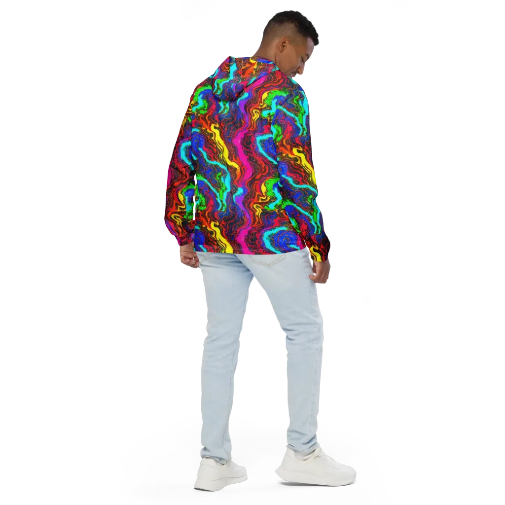 Prismatic Fossils on Men's Windbreaker — Back