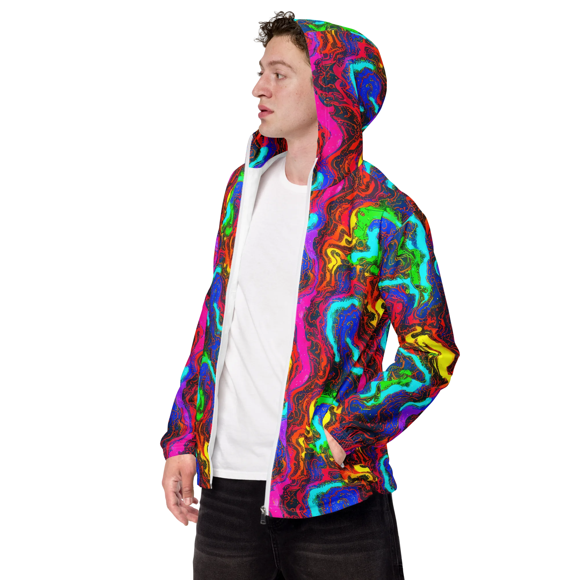 Prismatic Fossils on Men's Windbreaker — Left Front