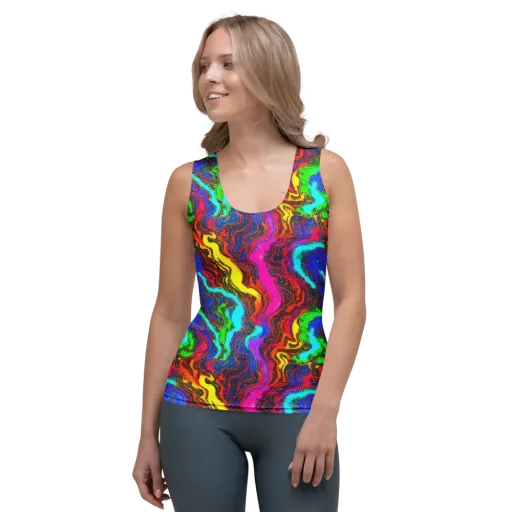 Prismatic Fossils on a Women's Tank Top