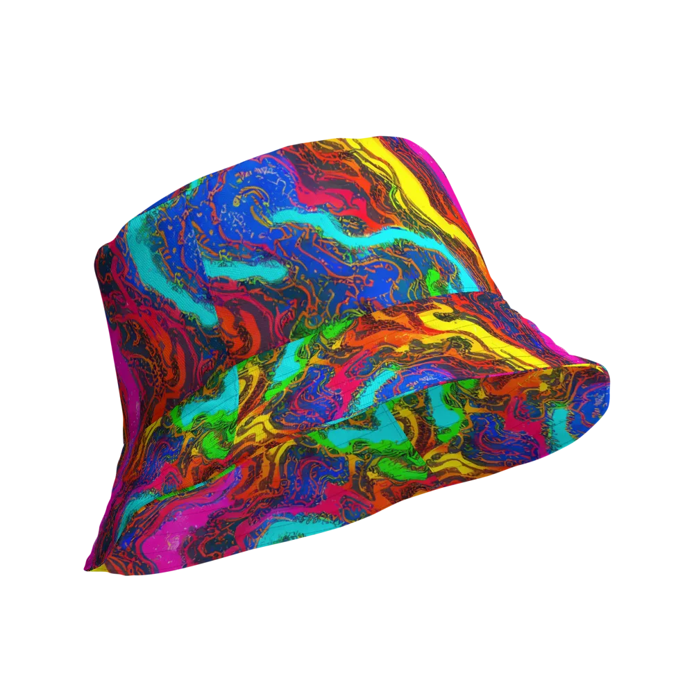 Prismatic Fossils on Reversible Bucket Hat — Product details Outside