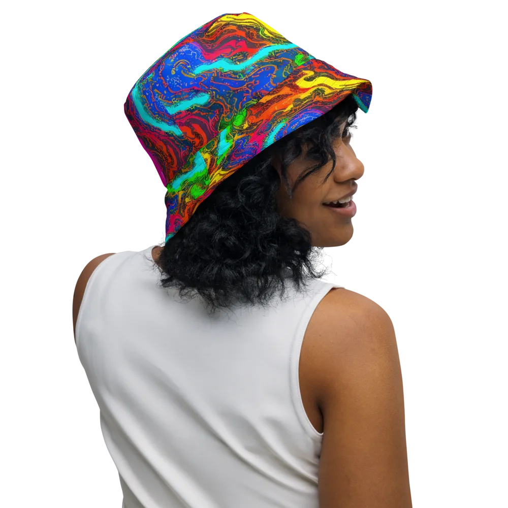 Prismatic Fossils on Reversible Bucket Hat — Right Outside