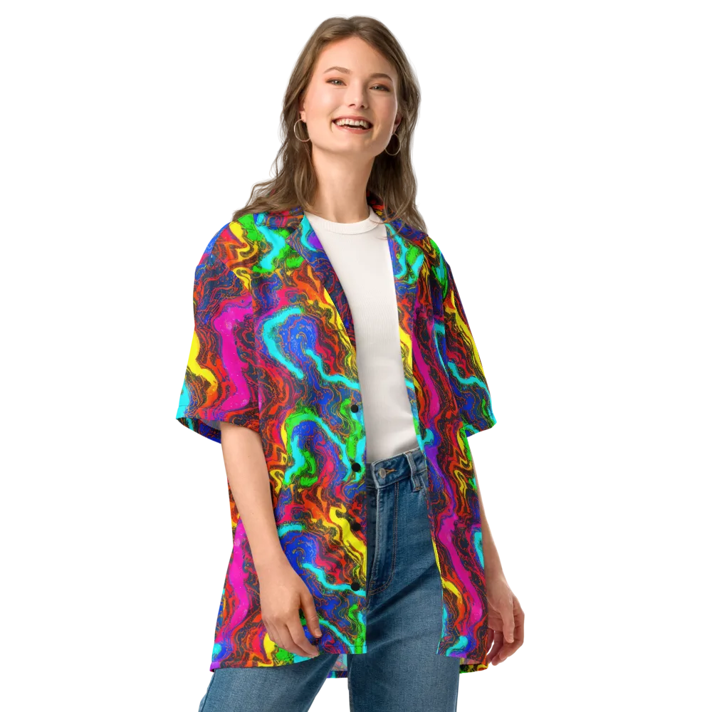 Prismatic Fossils on Button Shirt — Front