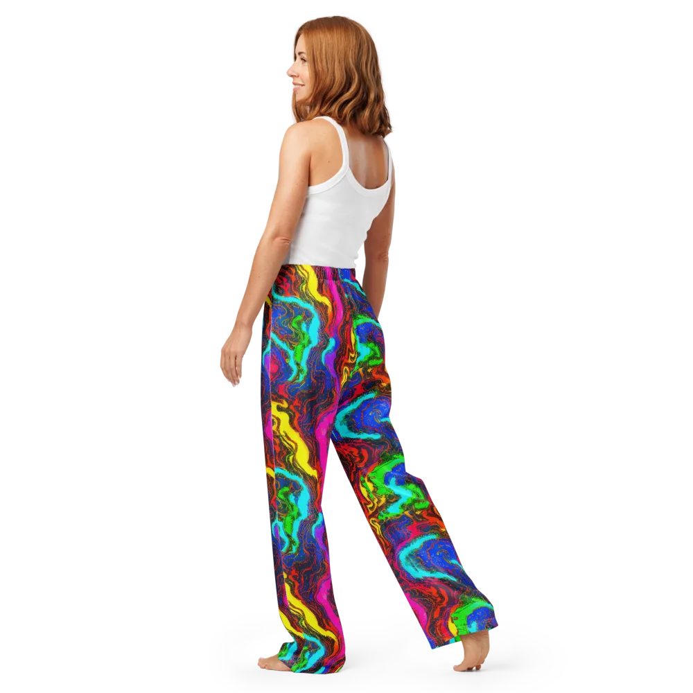 Prismatic Fossils on Women's Pajama Pants — Back