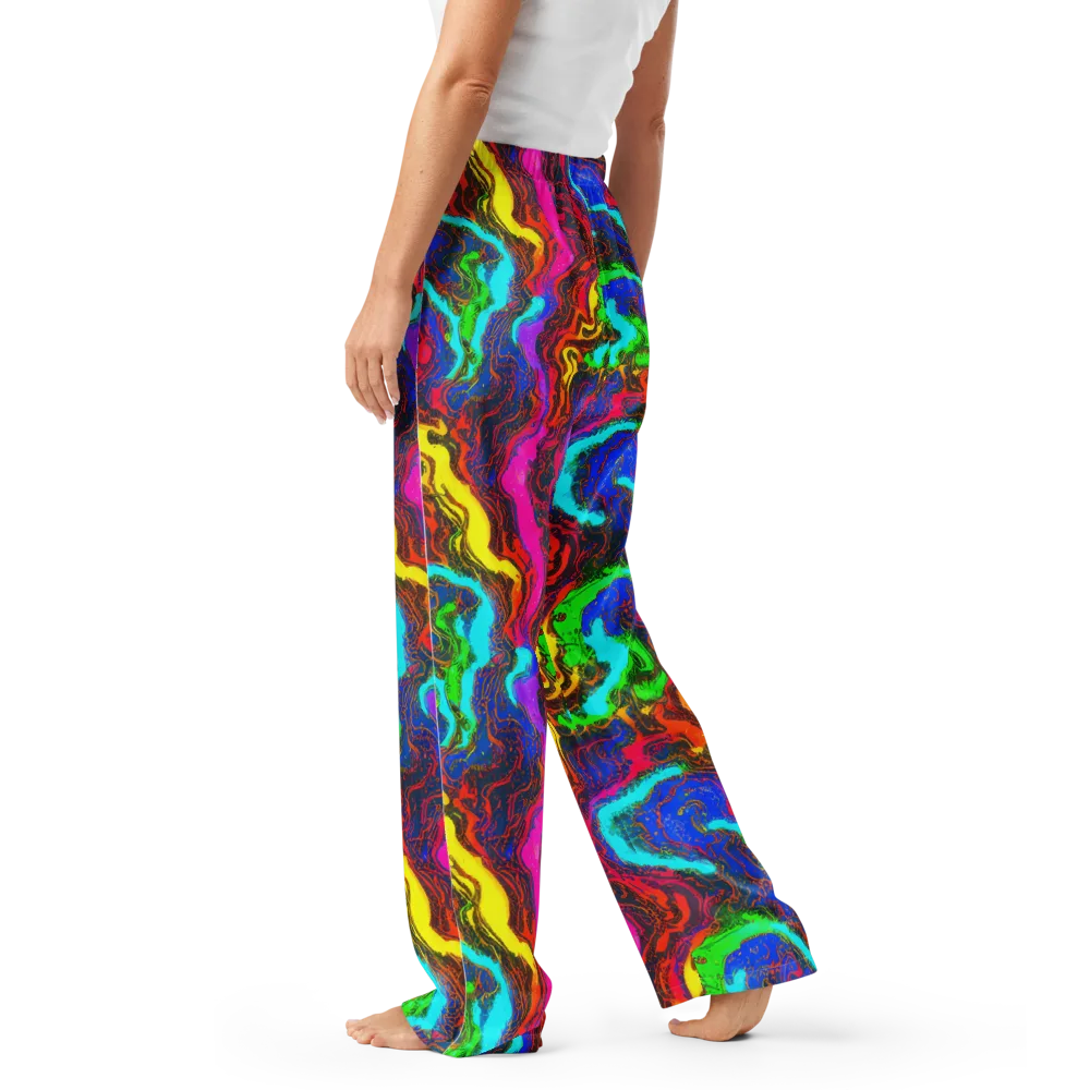 Prismatic Fossils on Women's Pajama Pants — Left