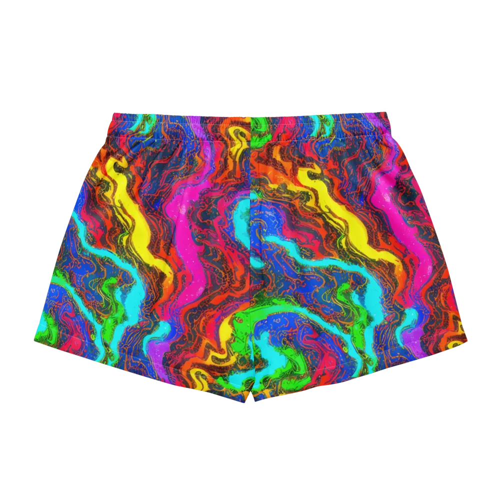 Prismatic Fossils on Women's Pajama Shorts — Back