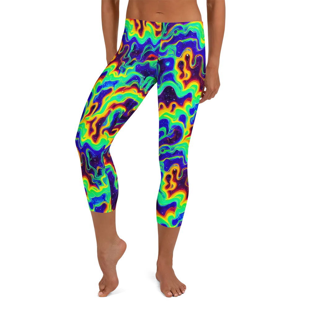 Hypercosm on Capri Leggings — Front