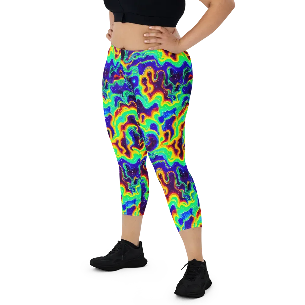 Hypercosm on Capri Leggings — Front