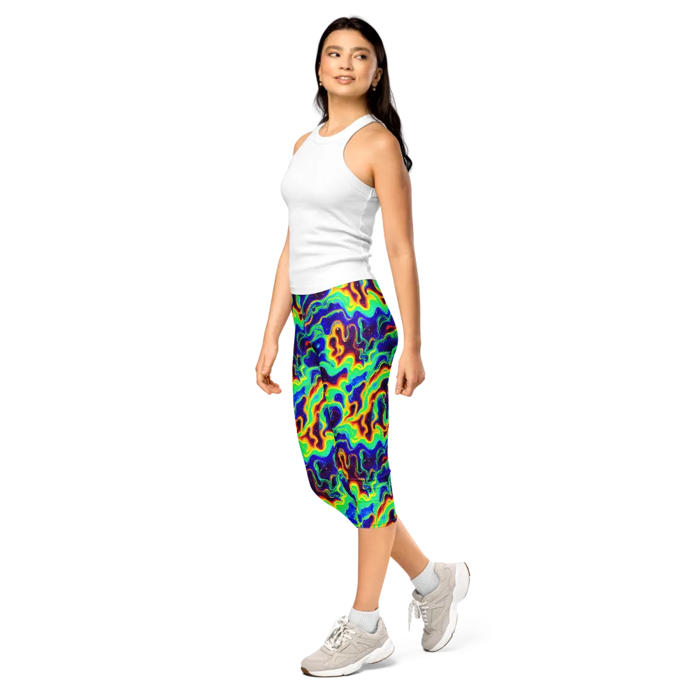 Hypercosm on Capri Leggings — Left Front