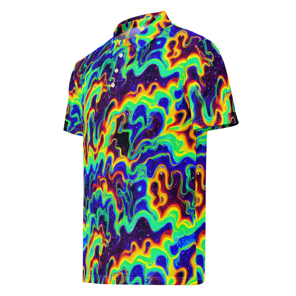 Hypercosm on Men's Slim Fit Polo Shirt — Left Front
