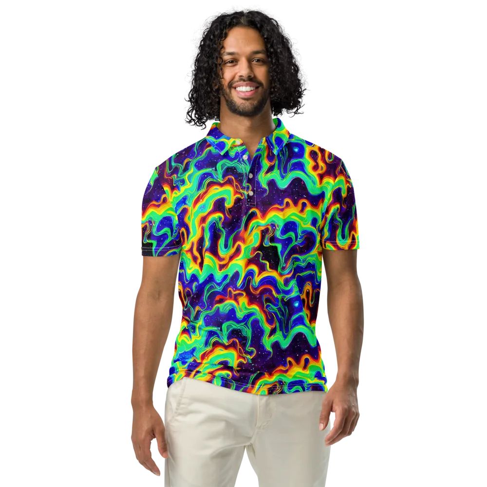 Hypercosm on Men's Slim Fit Polo Shirt — Front