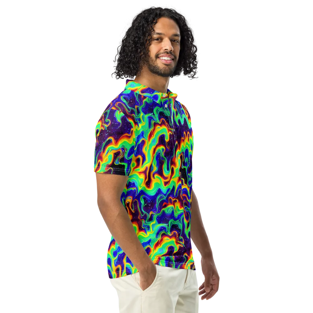 Hypercosm on Men's Slim Fit Polo Shirt — Right Front