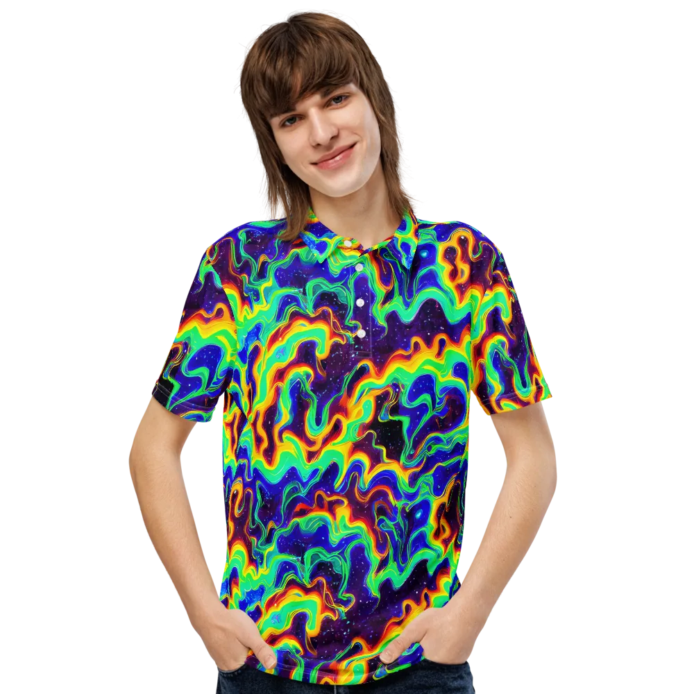 Hypercosm on Men's Slim Fit Polo Shirt — Front