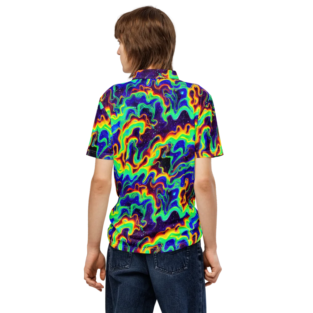 Hypercosm on Men's Slim Fit Polo Shirt — Back