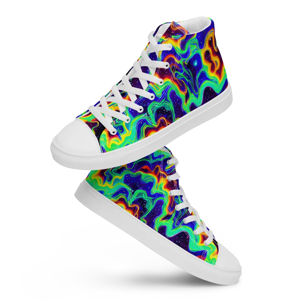 Hypercosm on Men's High Top Canvas Shoes — Front