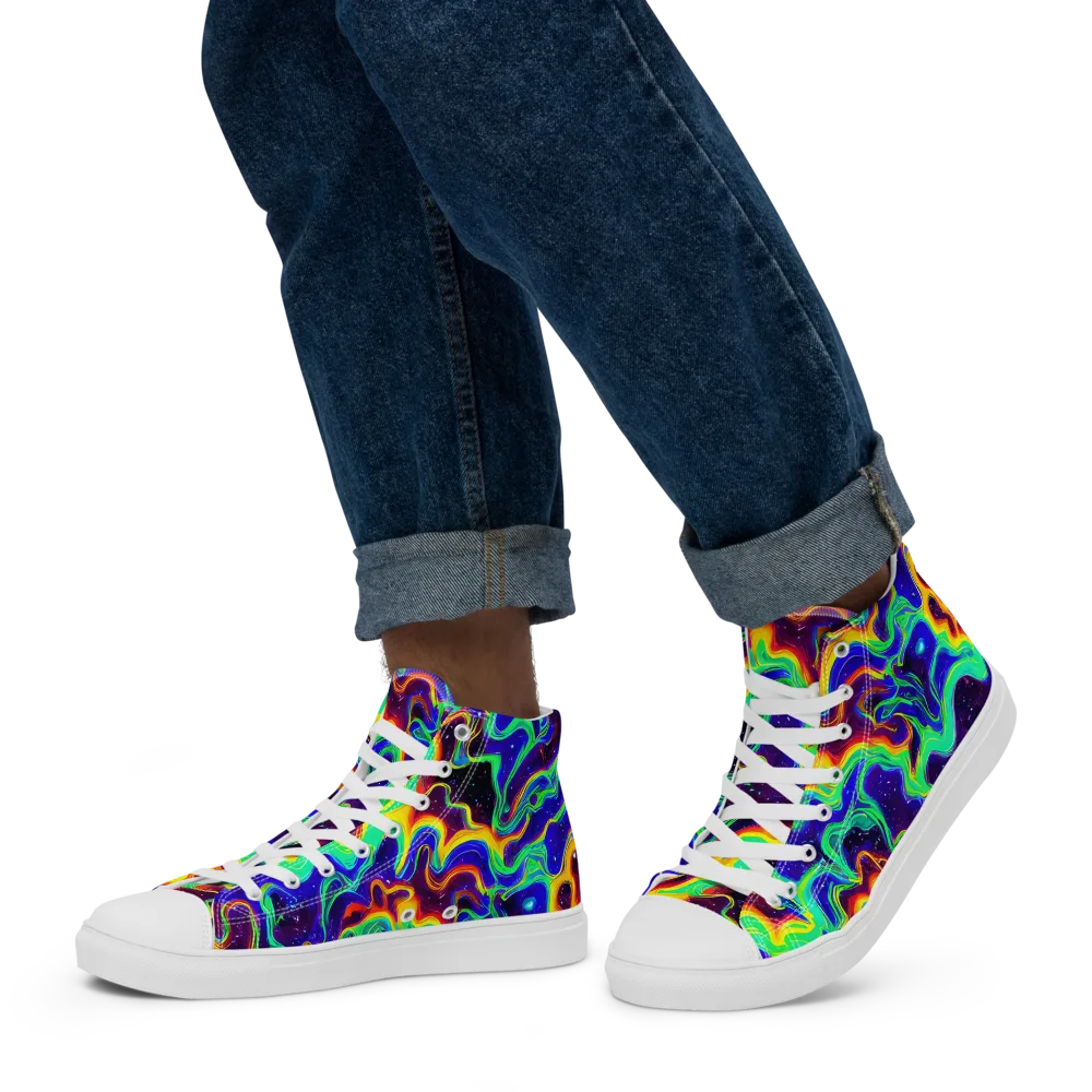 Hypercosm on Men's High Top Canvas Shoes — Left
