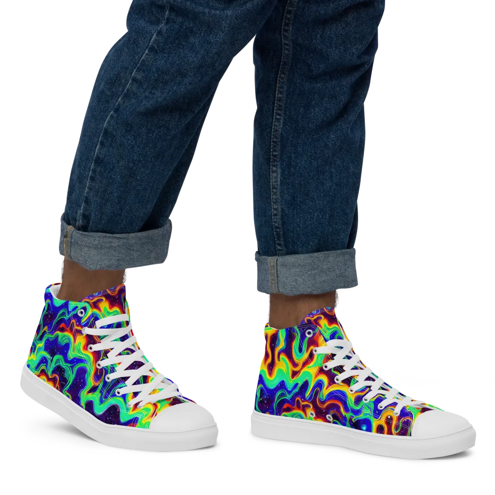 Hypercosm on Men's High Top Canvas Shoes — Right