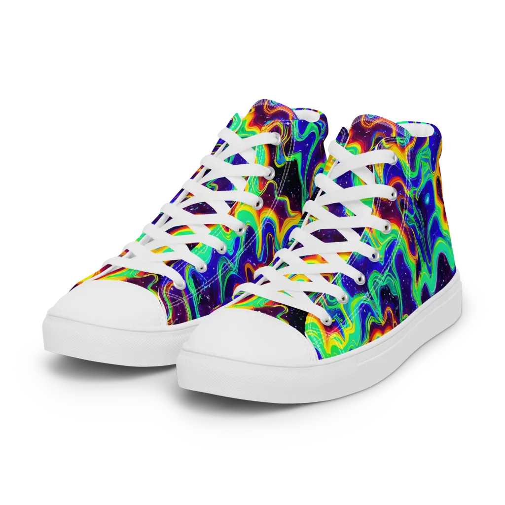 Hypercosm on Women's High Top Canvas Shoes — Left Front