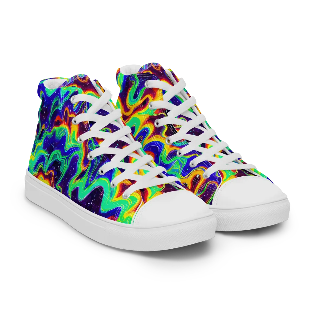 Hypercosm on Women's High Top Canvas Shoes — Right Front