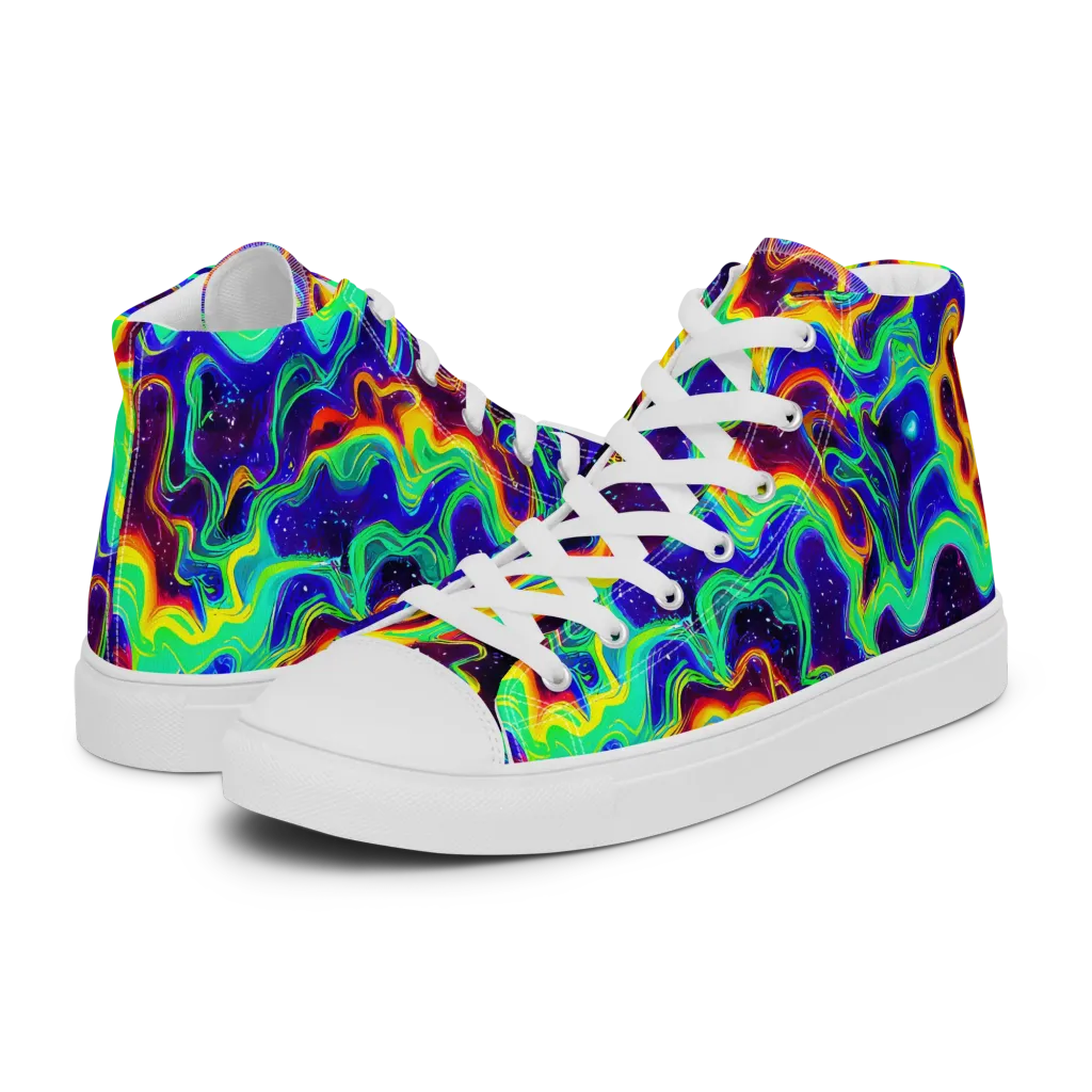 Hypercosm on Women's High Top Canvas Shoes — Left