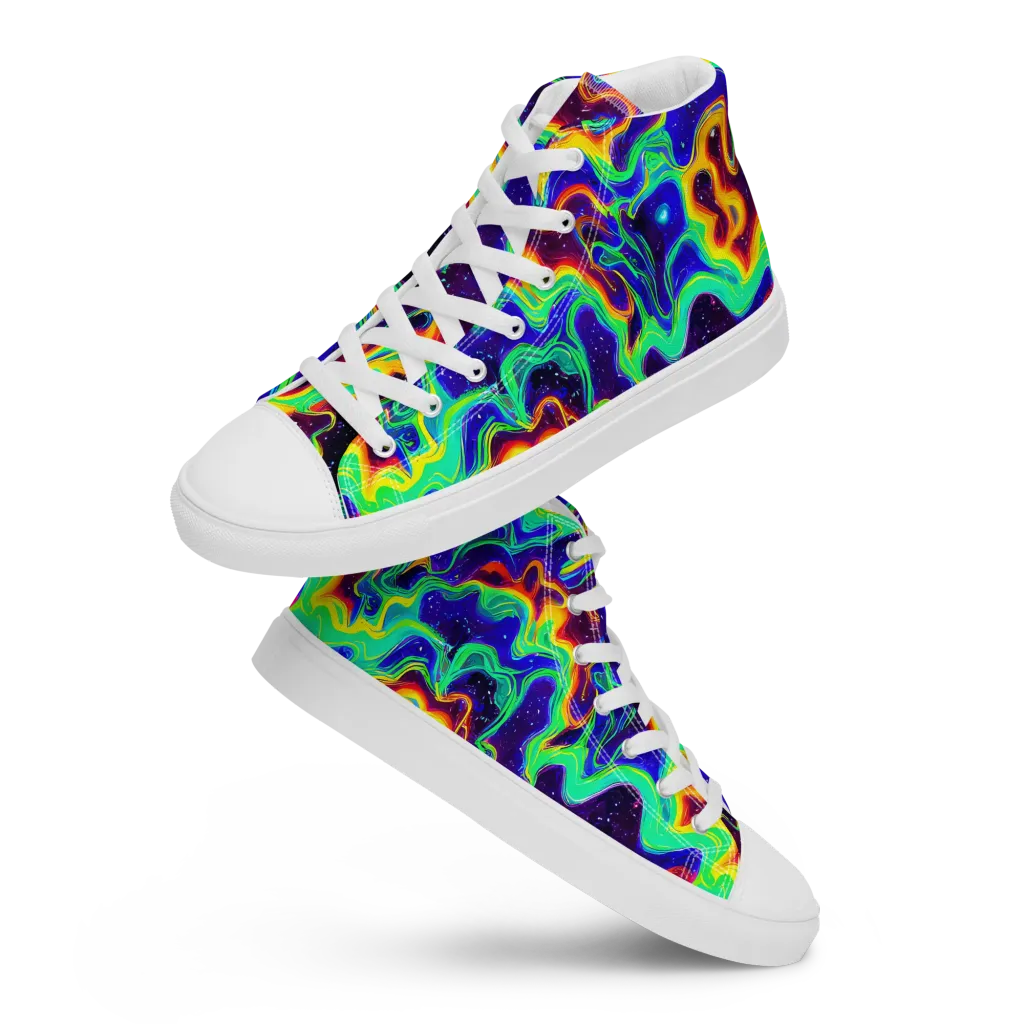 Hypercosm on Women's High Top Canvas Shoes — Front