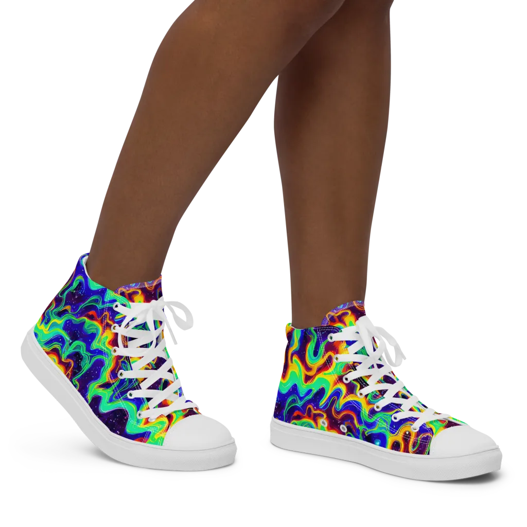 Hypercosm on Women's High Top Canvas Shoes — Right